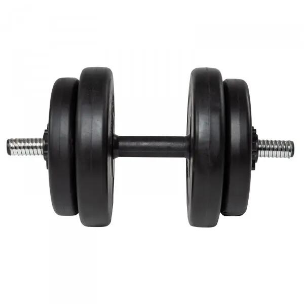 Haltères - Musculation - 15 kg - Revêtement plastique - Duke Fitness - Noir 2/3