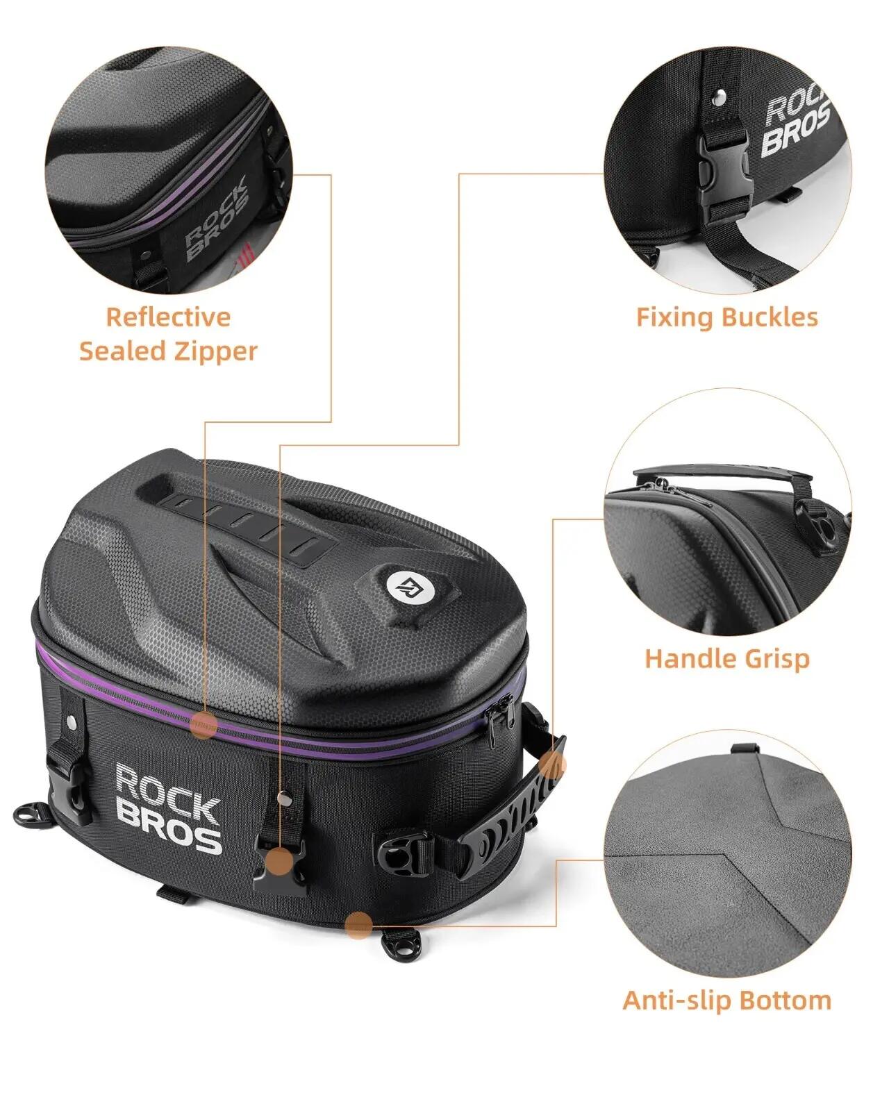 Sacoche de queue moto 12,5L étanche avec coque rigide 6/7
