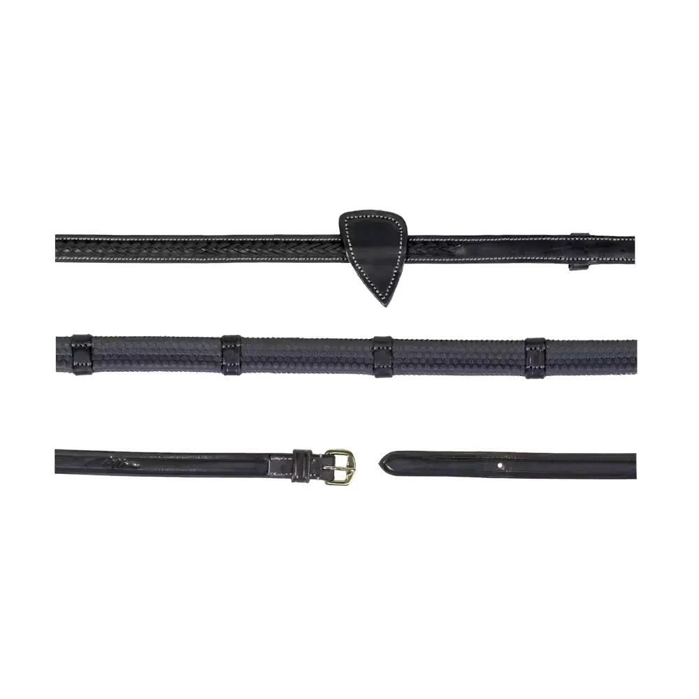 Rubber reins for cob with 7 stops and braided finish Dy'on