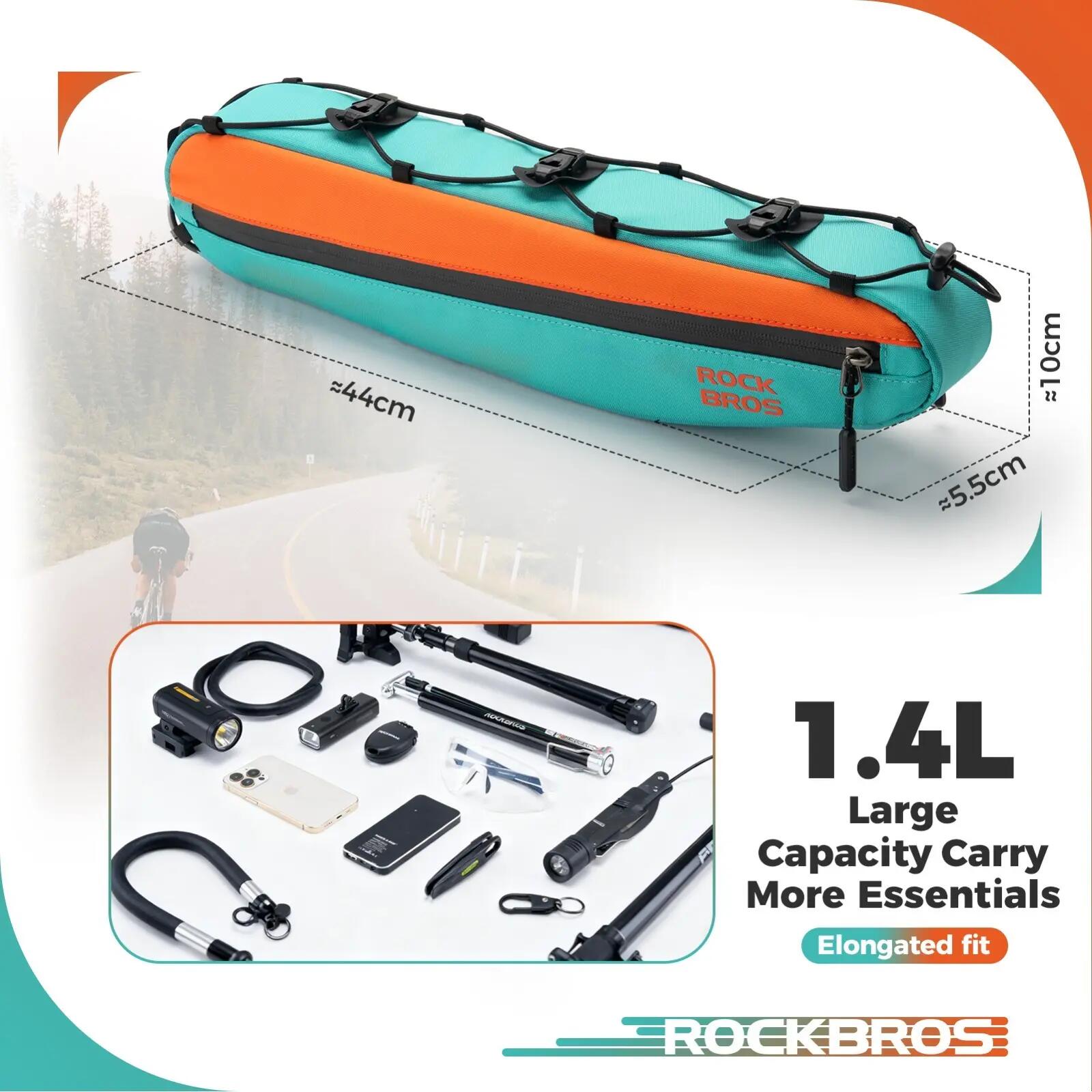 Sacoche de cadre 1,4L pour tube supérieur de vélo 2/8