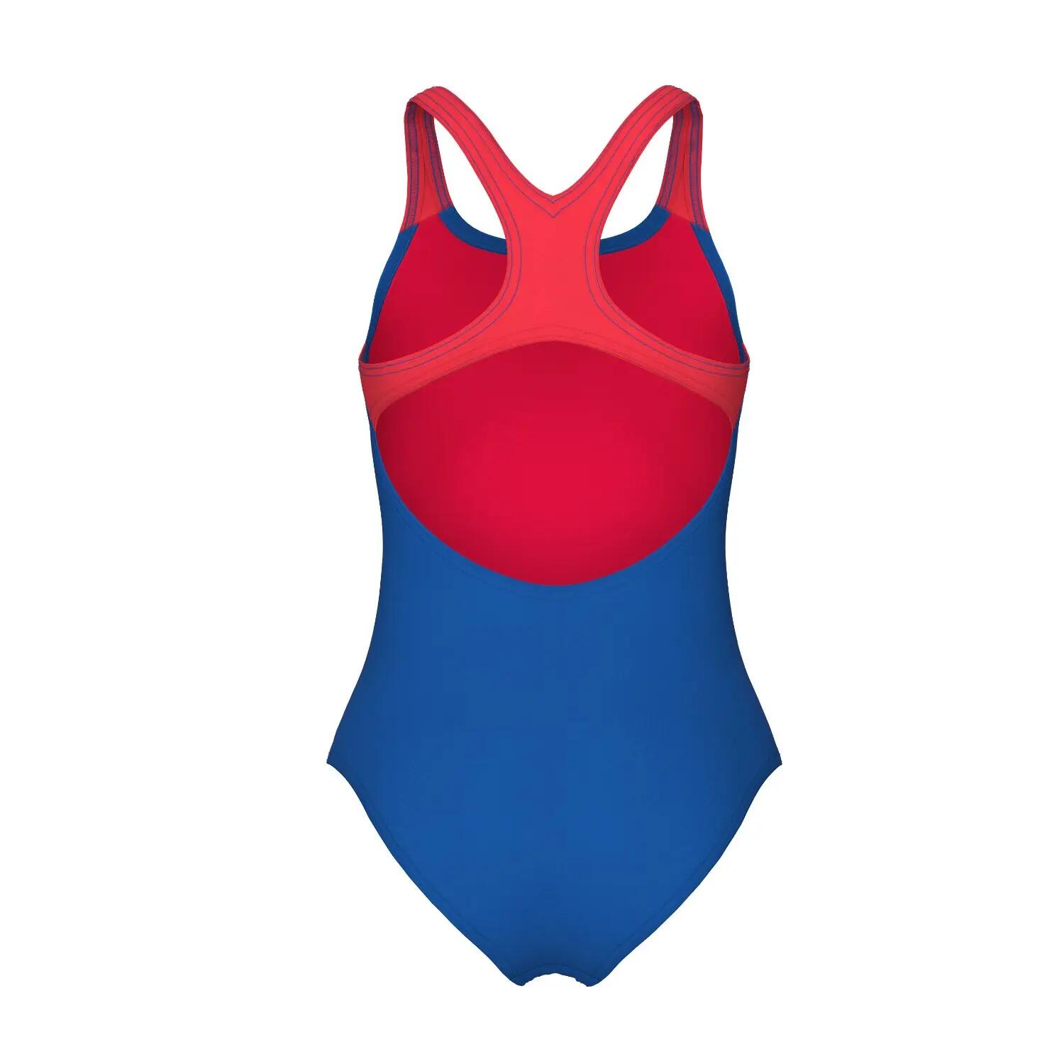 Fato de banho menina Arena Dots Swim Pro Back Azul royal/Coral 2/5