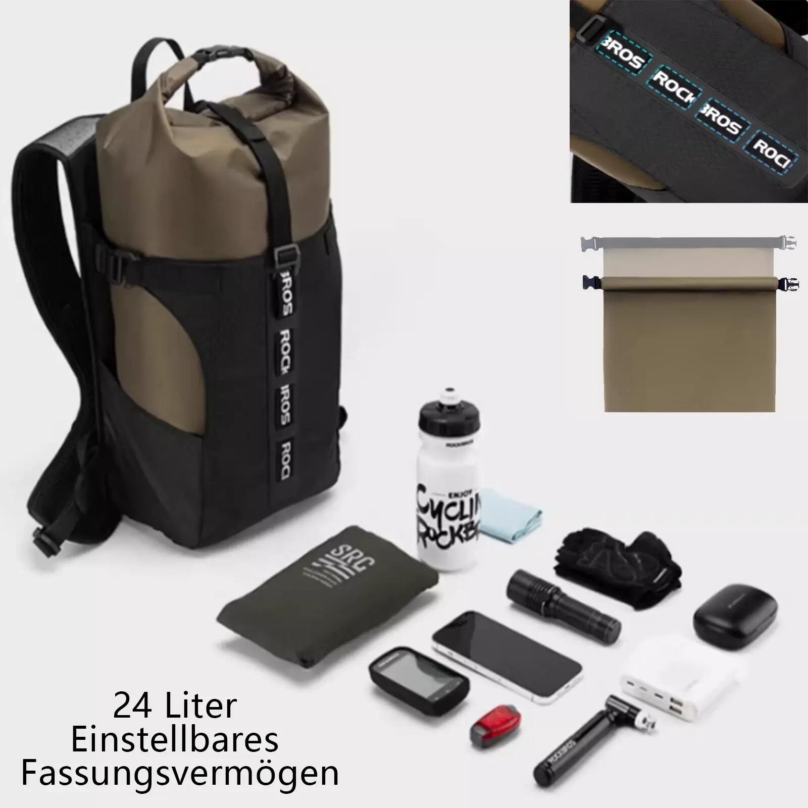 Rucksack 24L wasserabweisend 2 in 1 für Fahrrad und Wandern 5/7