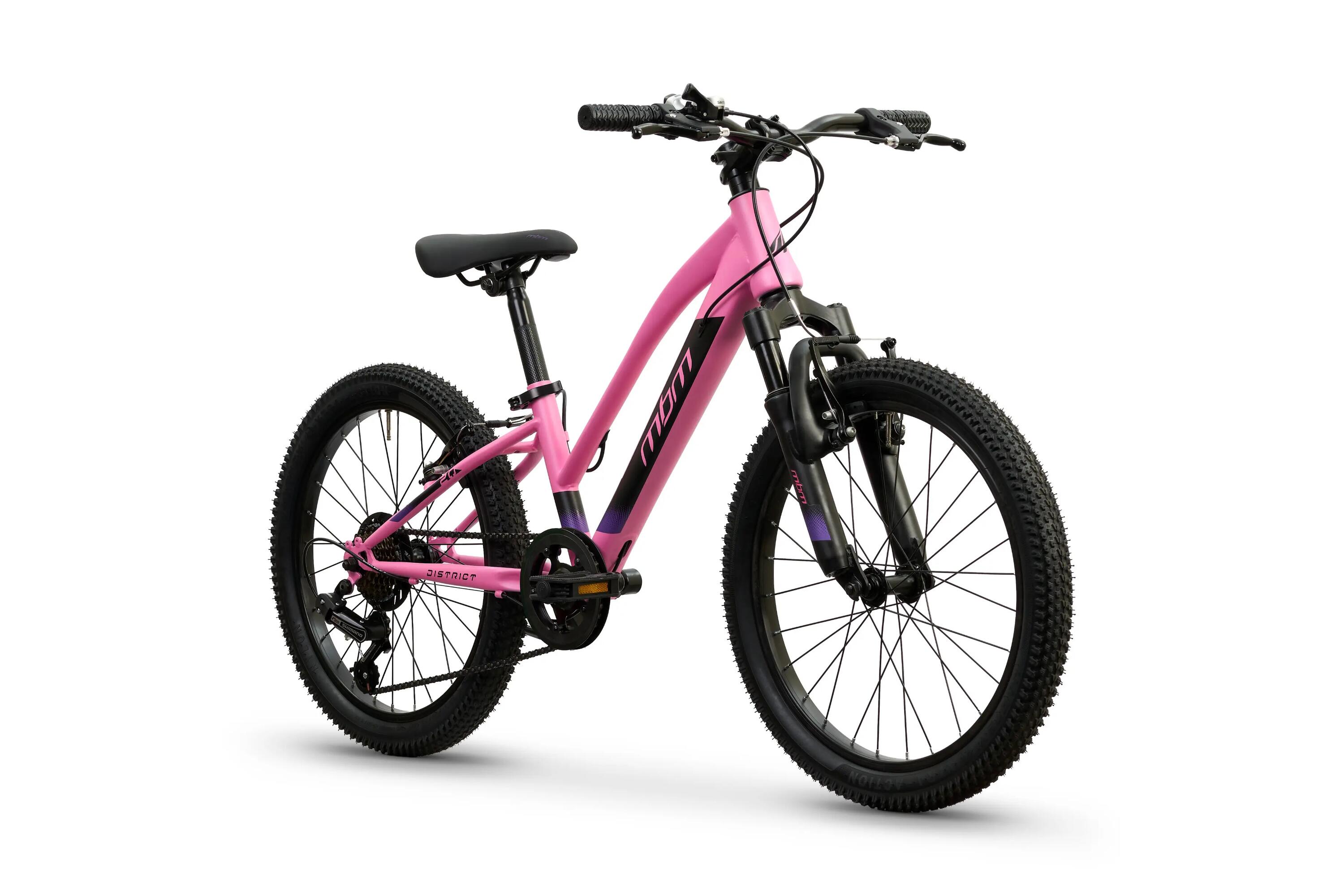 Rower Górski MTB Dziecięcy DISTRICT 20" Amortyzacja 7 biegów Shimano Różowy 2/6