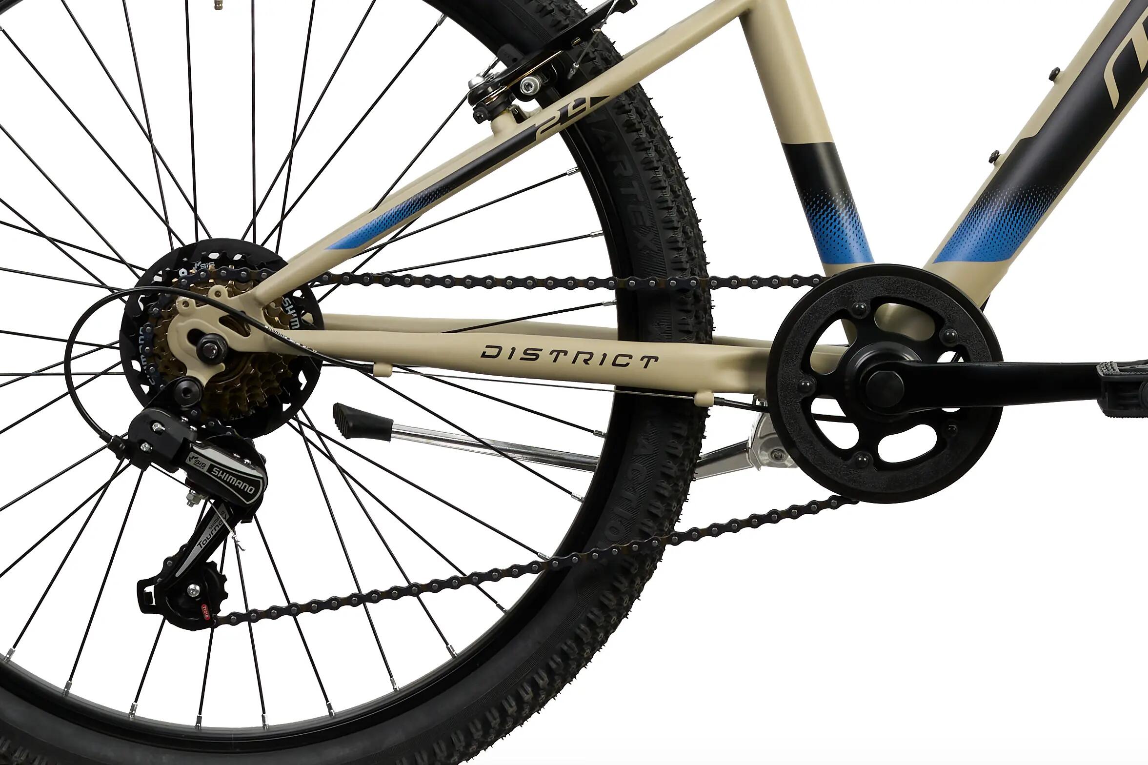 Rower Górski MTB Dziecięcy DISTRICT 24" Amortyzacja 7 biegów Shimano 4/6