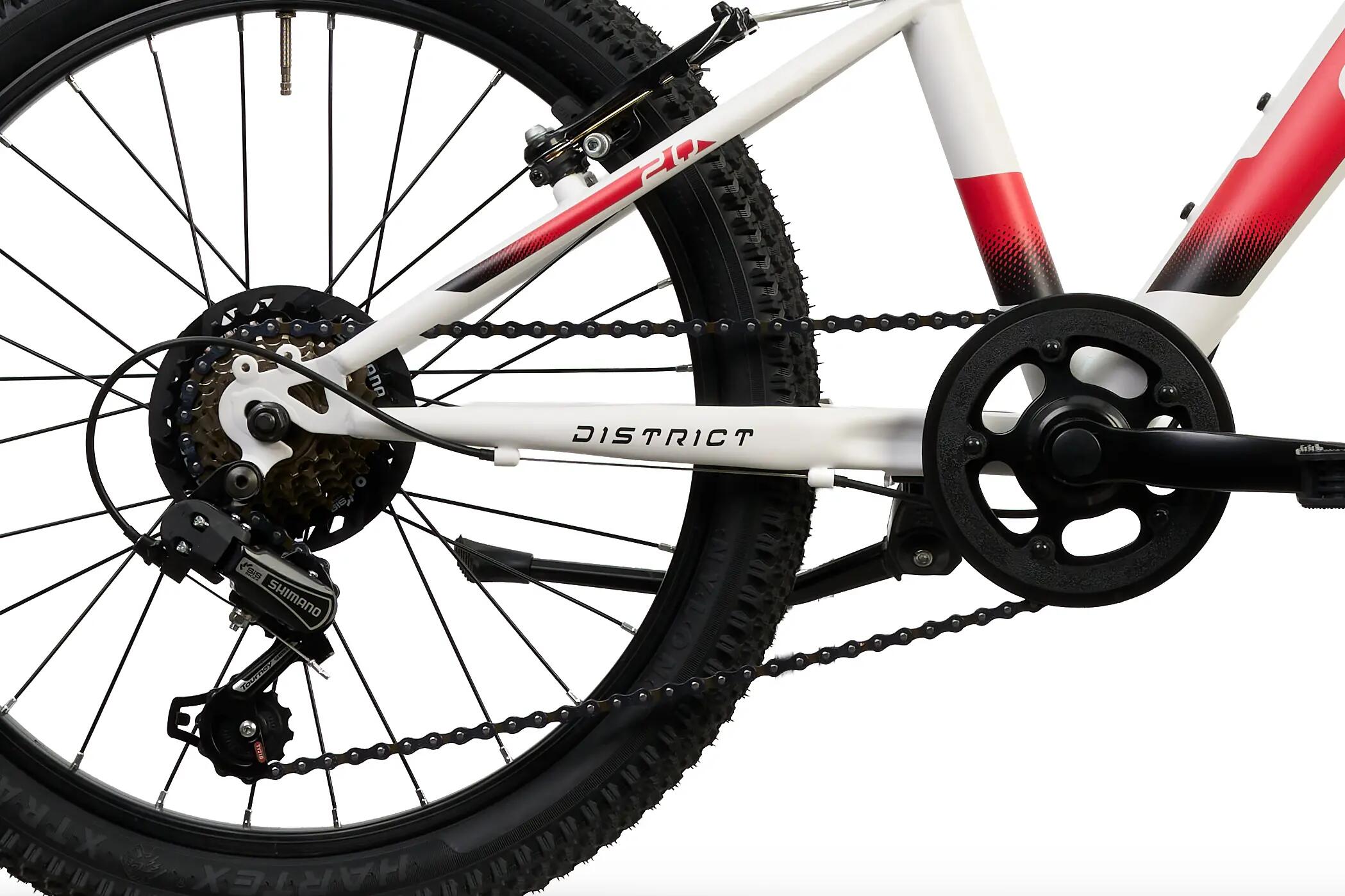 Rower Górski MTB Dziecięcy DISTRICT 20" Amortyzacja 7 biegów Shimano Biały 4/6