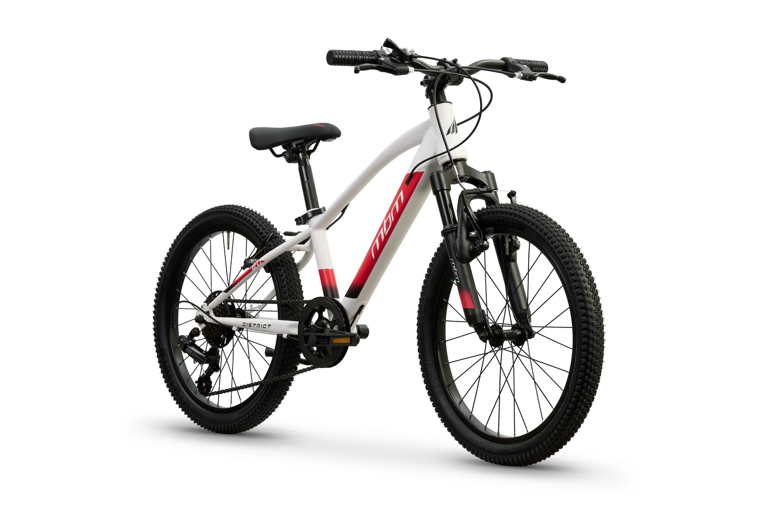 Rower Górski MTB Dziecięcy DISTRICT 20" Amortyzacja 7 biegów Shimano Biały 2/6