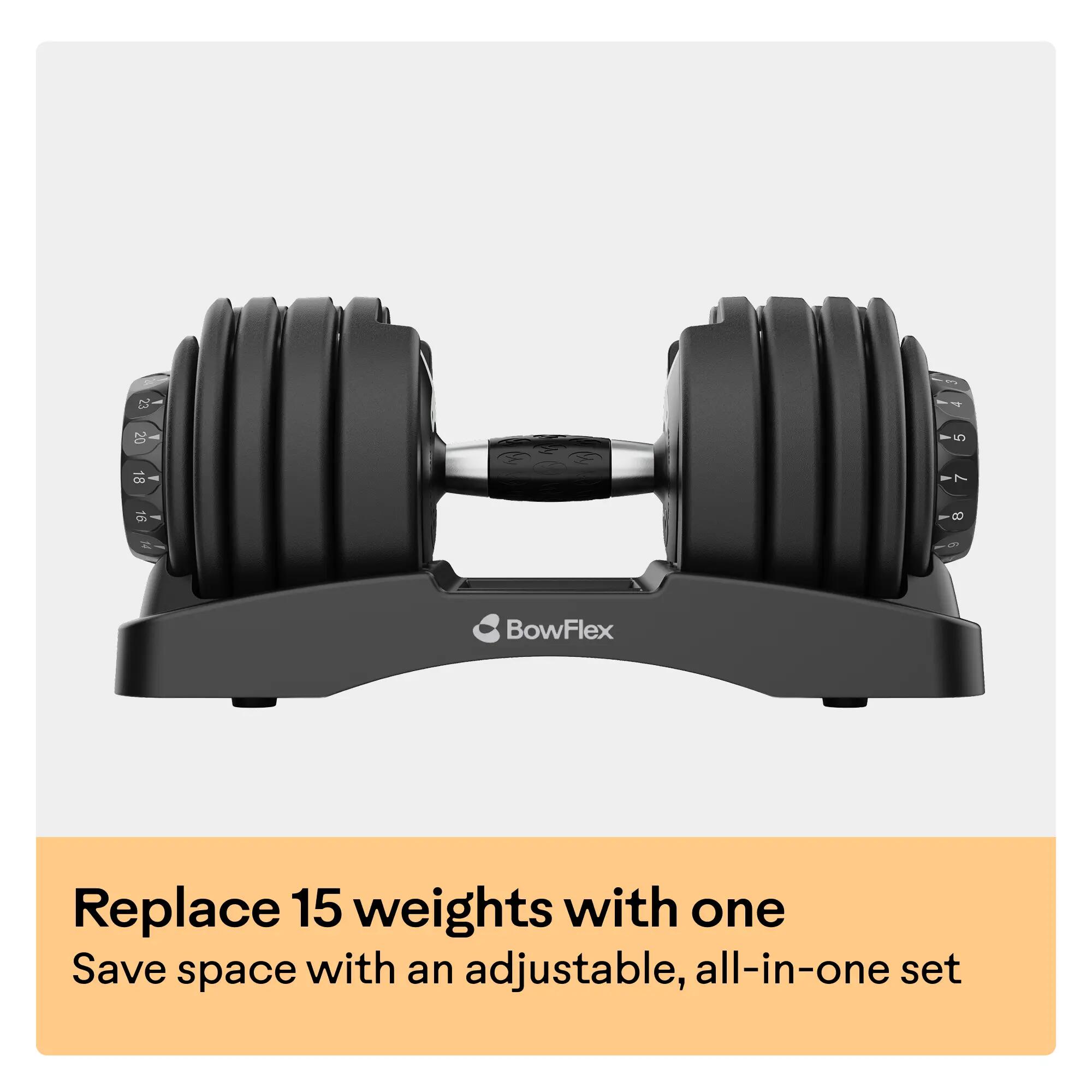 Halter ajustável 2-24 kg com seleção rápida para treino em casa 9/10