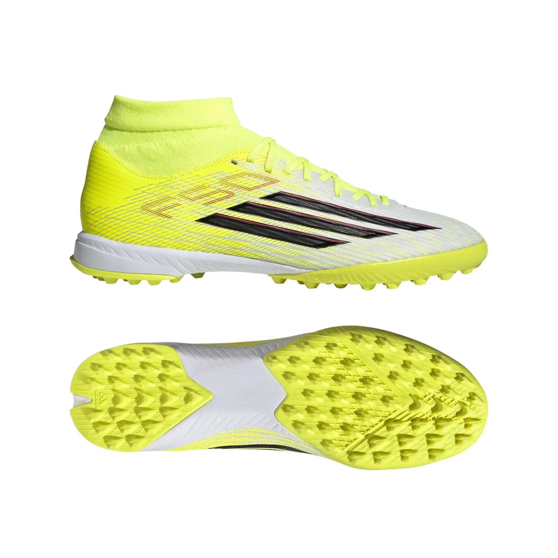 Zapatos de fútbol Adidas F50 League Mid Cut Turfs Amarillo 2/7
