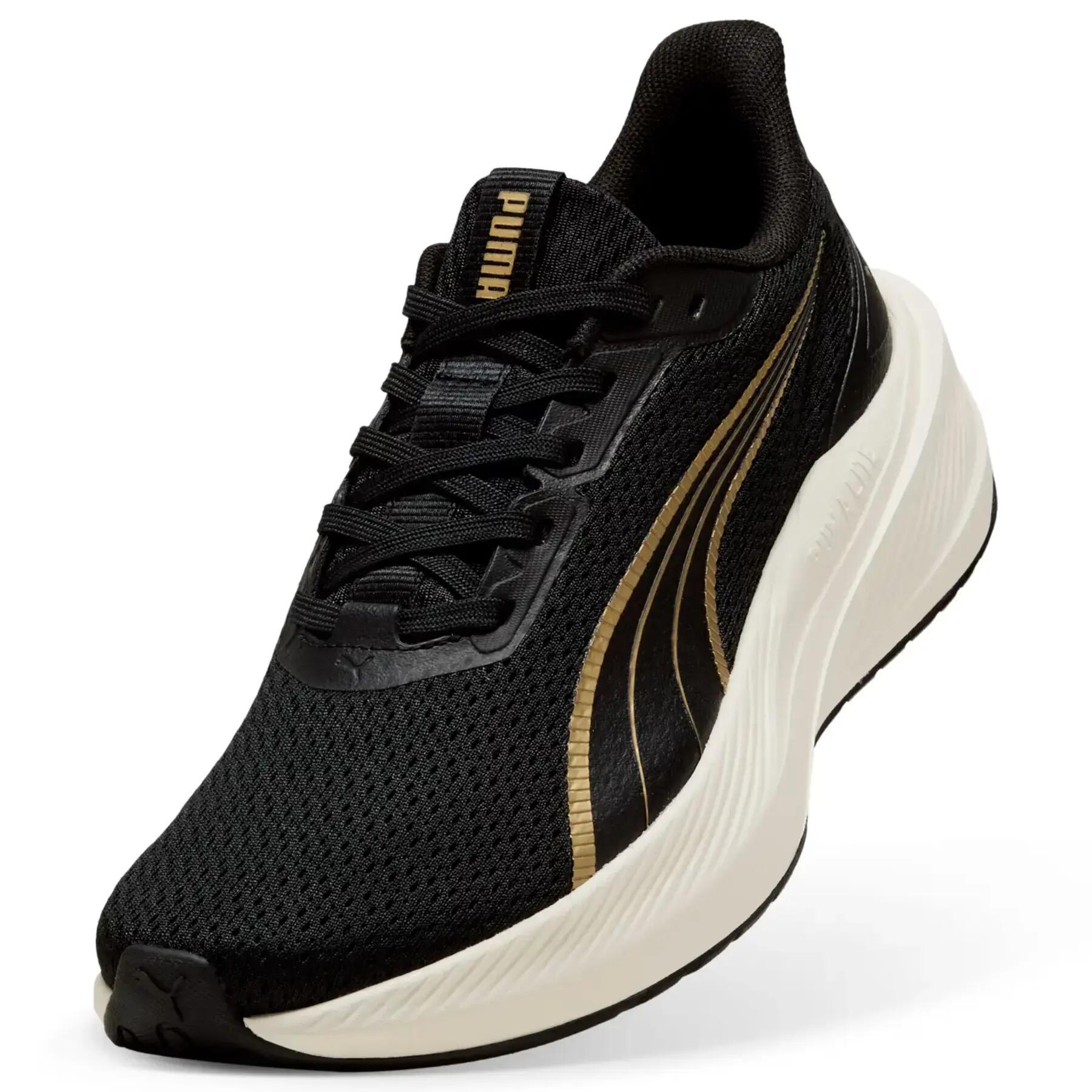 Hardloopschoenen - Dames - Puma Dasher Lite - Lichtgewicht - Zwart/Goud/Wit 4/6