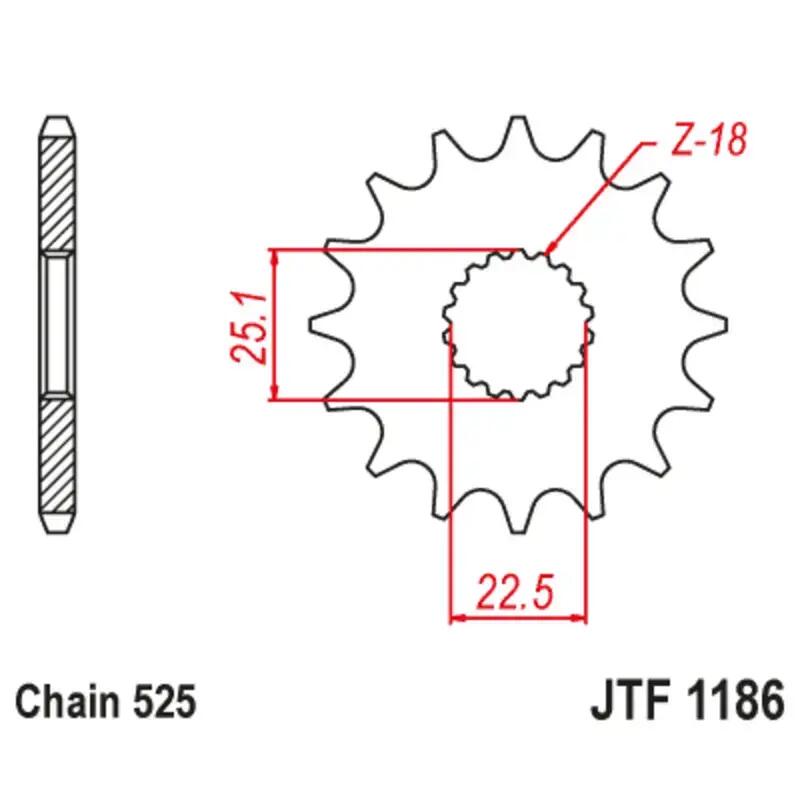 JT Sprockets pignone 525 16Z Silent SW 1/2