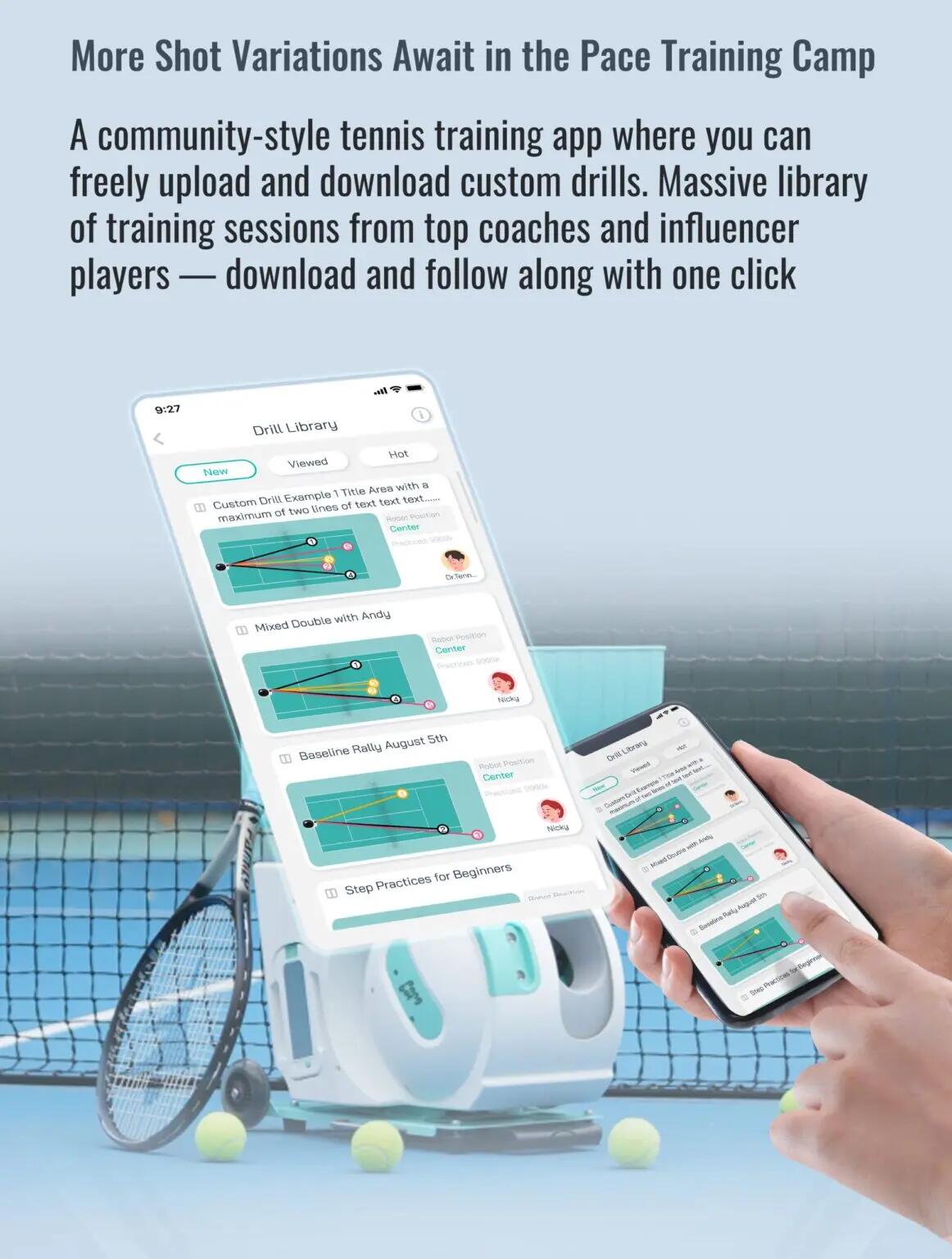 PONGBOT Pace S – Intelligente Tennisballmaschine 7/15