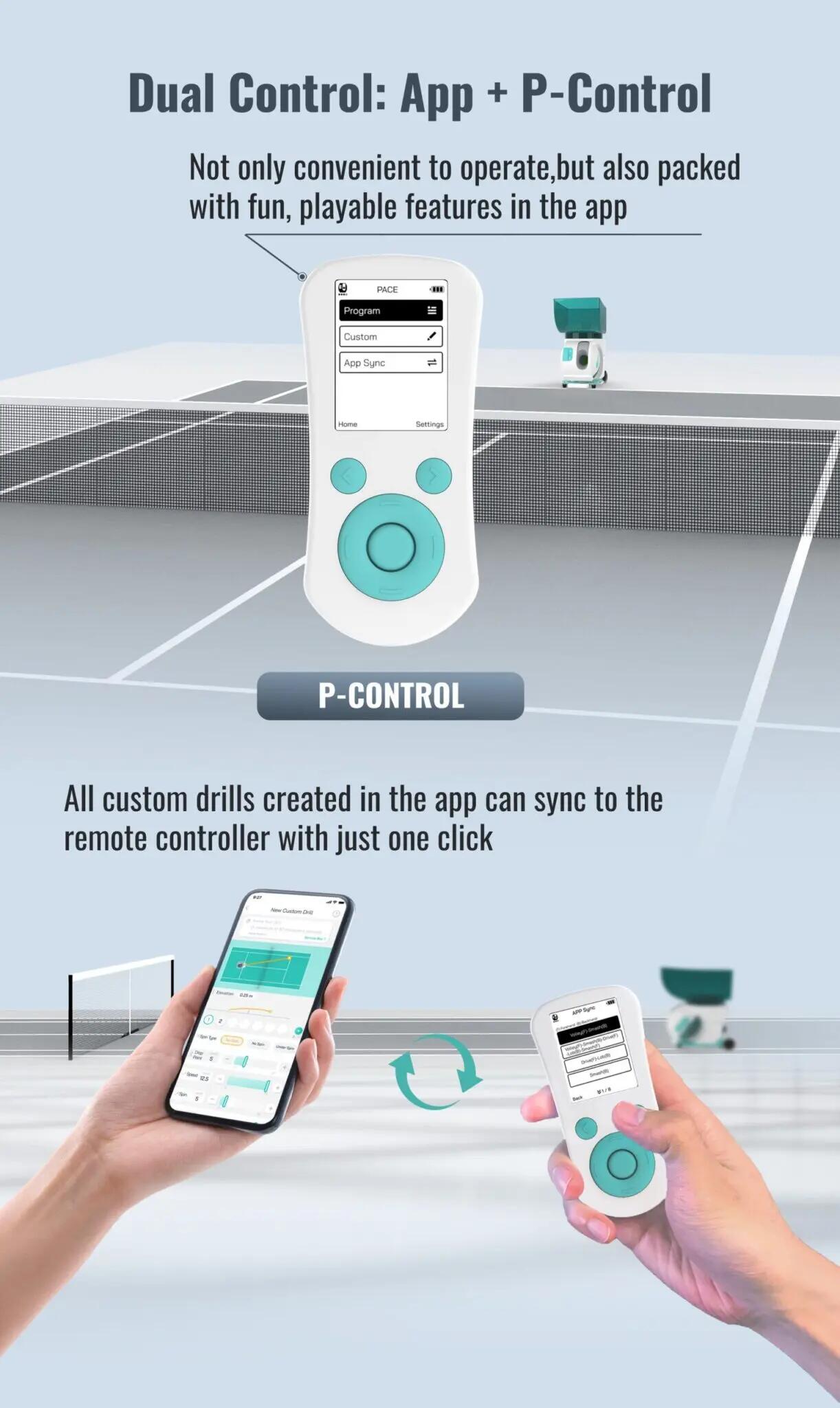 PONGBOT Pace S – Intelligente Tennisballmaschine 6/15