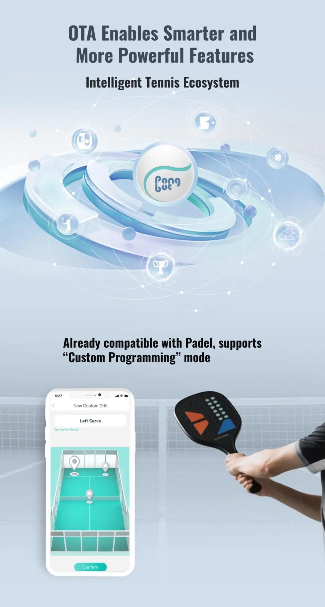 PONGBOT Pace S – Intelligente Tennisballmaschine 5/15