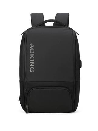 Sac à Dos Aoking Noir Unisexe avec Fermeture Éclair - Polyester 44x30x13 cm