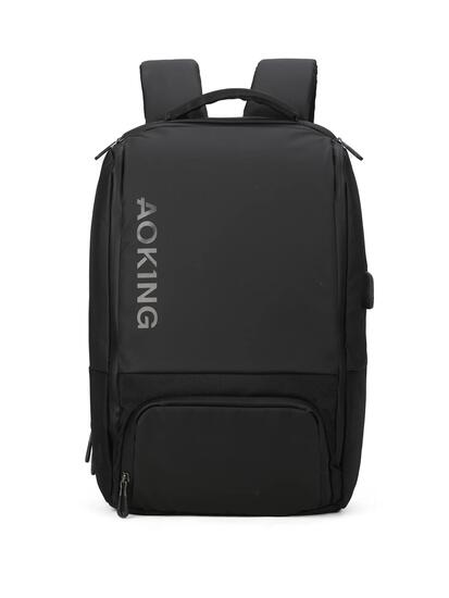 Sac à Dos Aoking Noir Unisexe avec Fermeture Éclair - Polyester 44x30x13 cm
