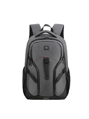 Aoking unisex rugzak grijs zwart - polyester met ritsen en vakken