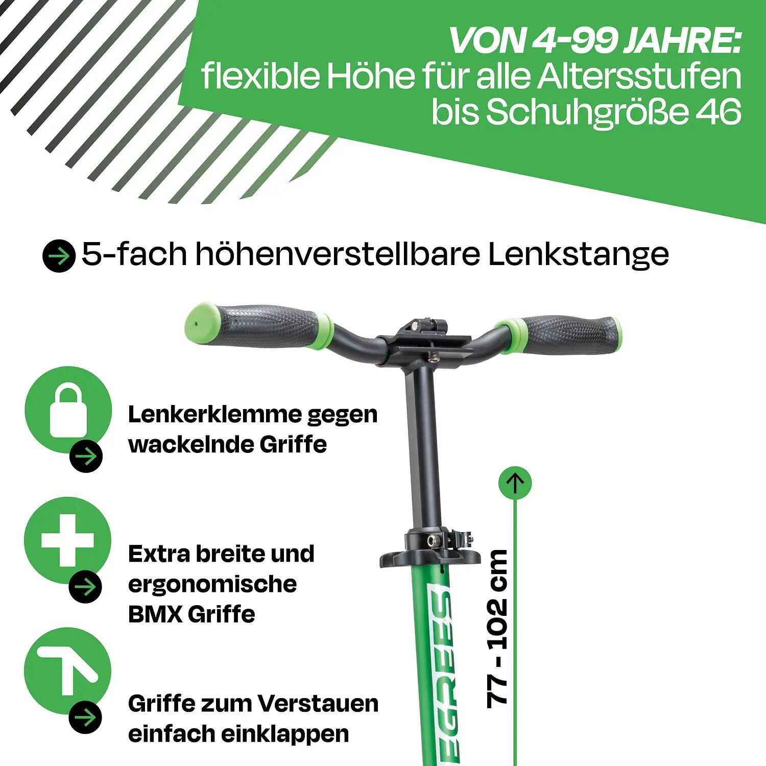 SIX DEGREES Aluminium Scooter 205 mm hellgrün 5/10