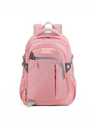 Aoking unisex rugzak zwart polyester - ritssluiting meerdere vakken