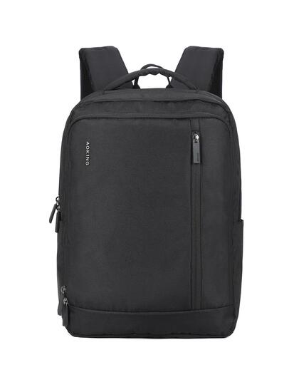 Sac à Dos Aoking Noir Unisexe avec Fermeture Éclair - Polyester Casual