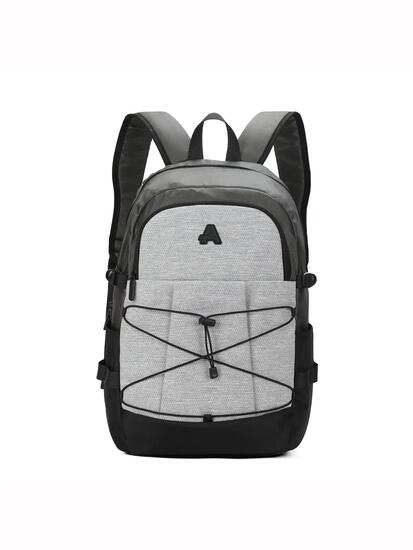 Sac à Dos Unisexe Aoking Noir avec Fermeture Éclair - Polyester Casual