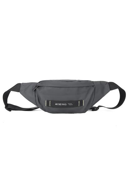 Sac Banane Aoking Unisexe Noir avec Fermeture Éclair - Bandoulière Réglable