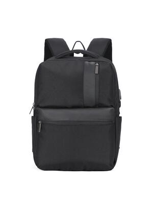 Aoking novaris unisex rugzak - polyester zwart met rits