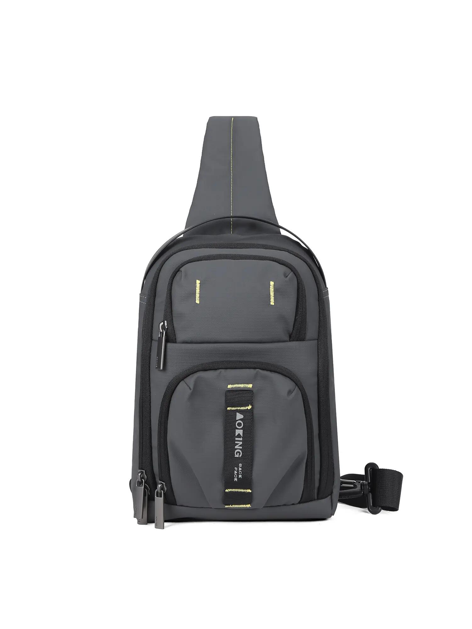 Geantă Crossbody Unisex Aoking Neagră - Fermoar Sigur și Buzunare