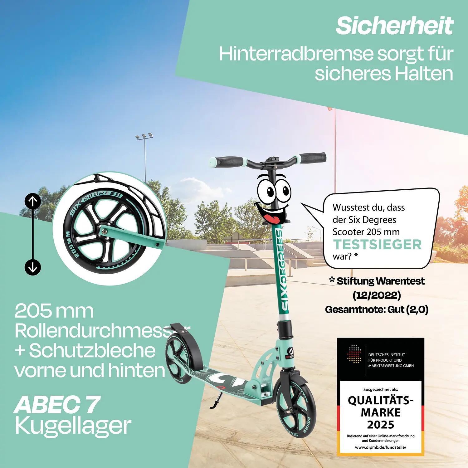 SIX DEGREES Aluminium Scooter 205 mm mint 2/10