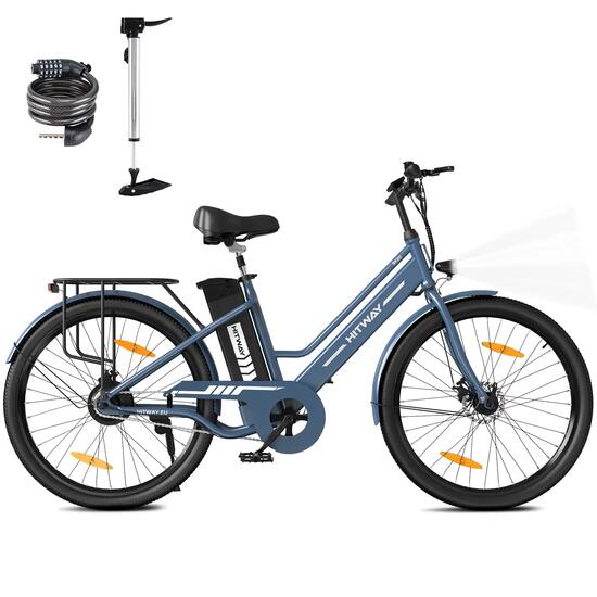 Bici Elettrica Urbana E-Bike 26" Telaio Basso City BK8S