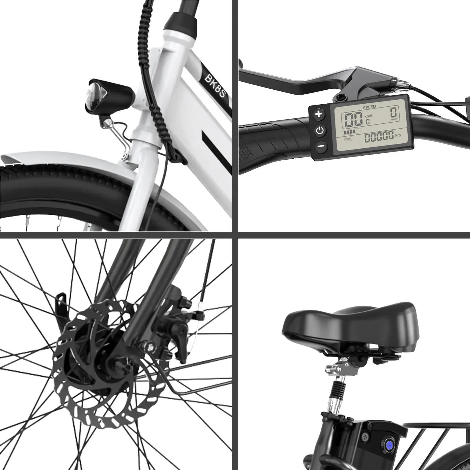 Bicicleta Elétrica Urbana E-Bike 26" Quadro Baixo City BK8S 4/6