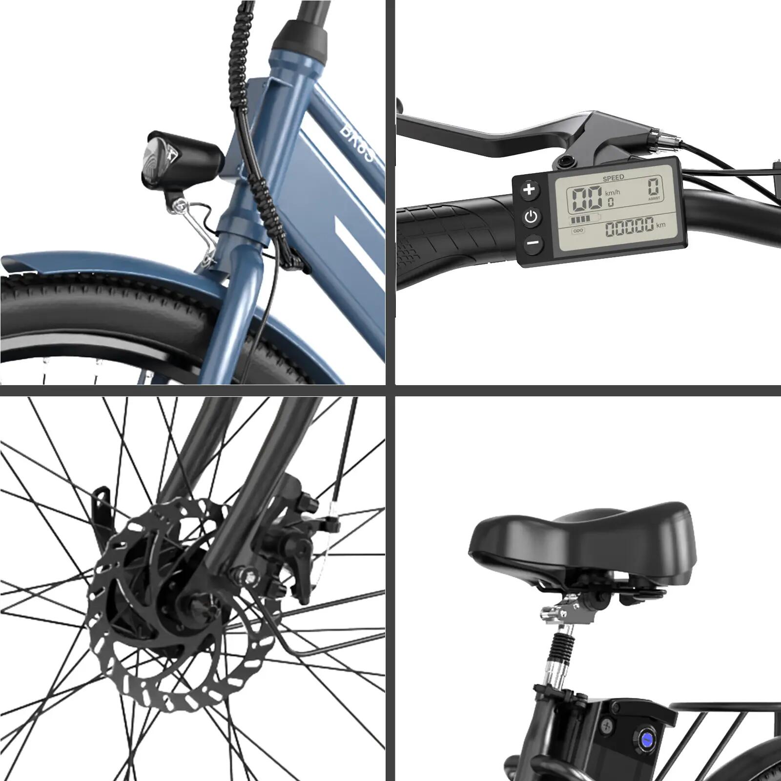 Bicicleta Eléctrica Urbana E-Bike 26" Cuadro Bajo City BK8S 4/6