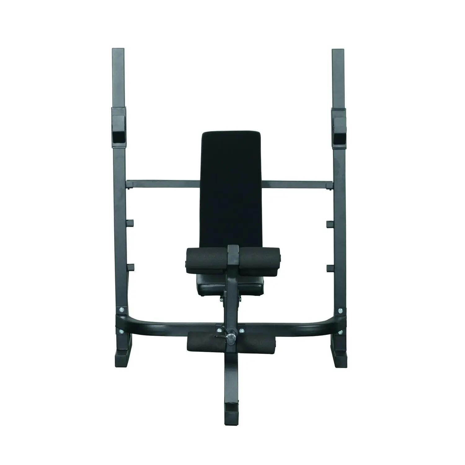 Banco Musculación Multifuncional Altura Ajustable con rack Carga 300 kg 4/7