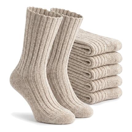 Damen Herren Freizeit Baumwollsocken ohne Gummibund 100% Baumwolle dick 6 Paar