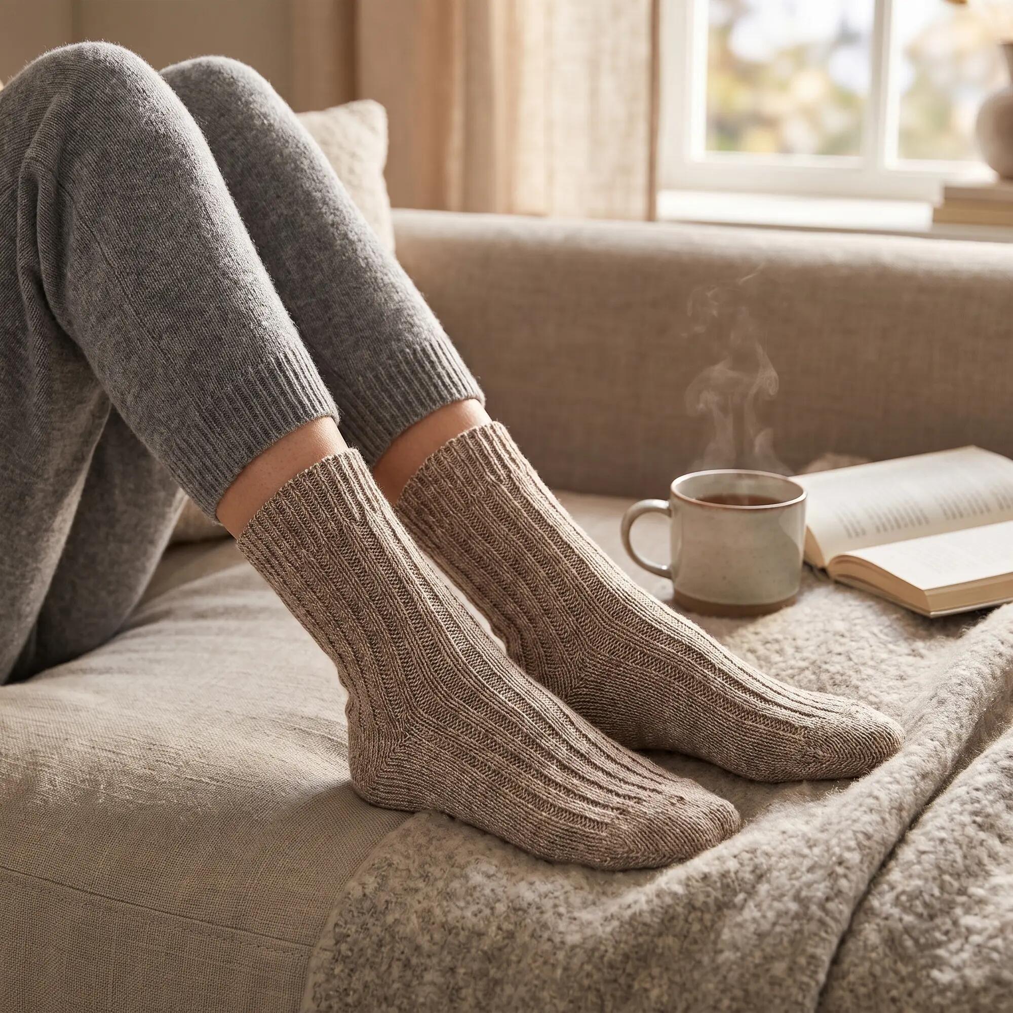 Damen Herren Freizeit Baumwollsocken ohne Gummibund 100% Baumwolle dick 6 Paar 5/6