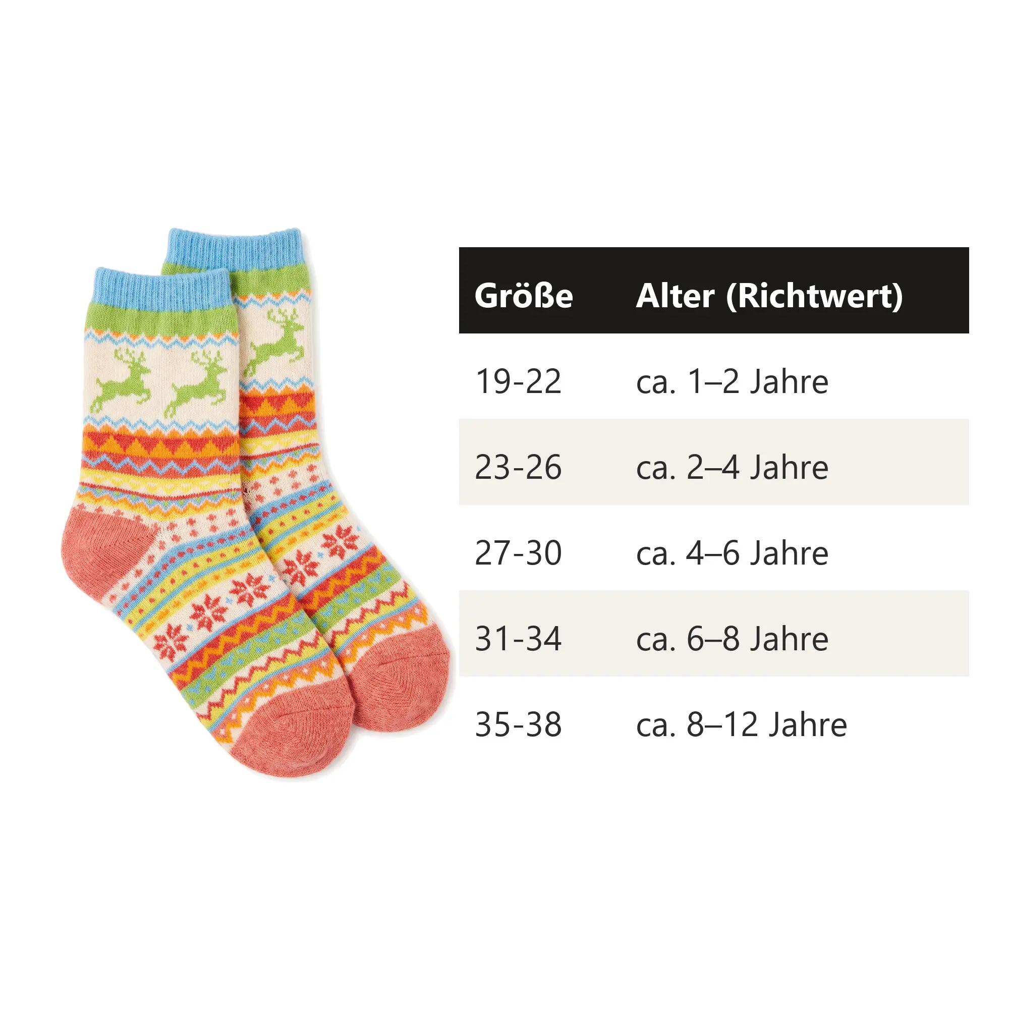 Jungen Mädchen Wintersocken Kinder Wollsocken Norweger zum Rodeln innen Plüsch 7/7
