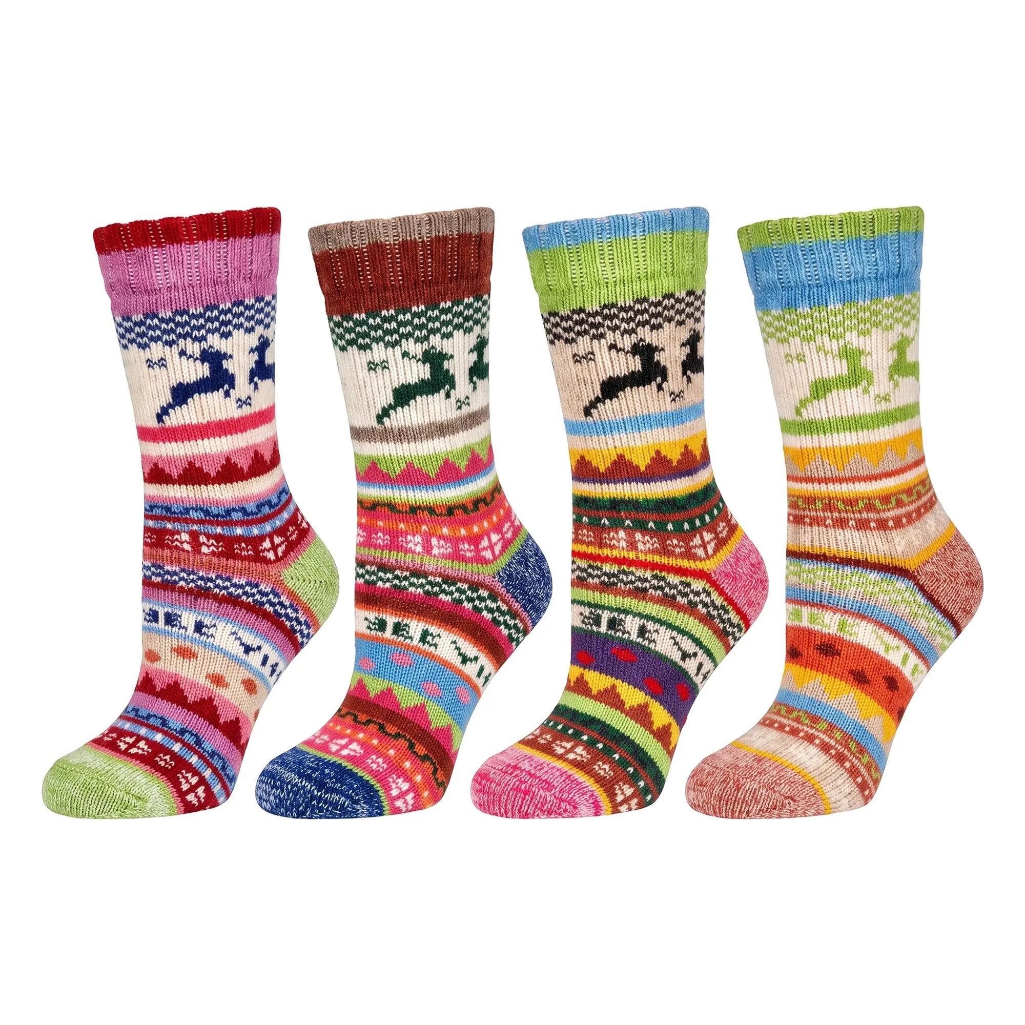 Jungen Mädchen Wintersocken Kinder Wollsocken Norweger zum Rodeln innen Plüsch 6/7