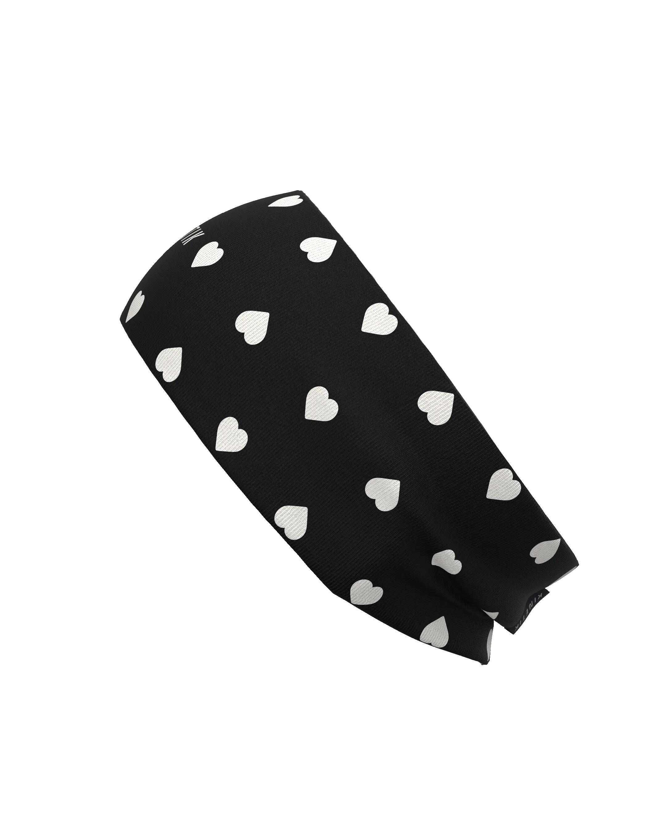 BANDEAU DE TRAIL RUNNING - HEADBAND HEARTRUNNEUSE BLACK 3/4