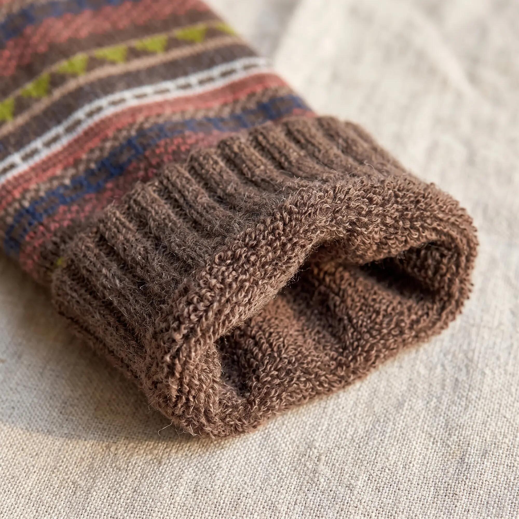 Damen Herren Wintersocken für Wandern & Hütte mit Alpakawolle ohne Gummi 4 Paar 4/6