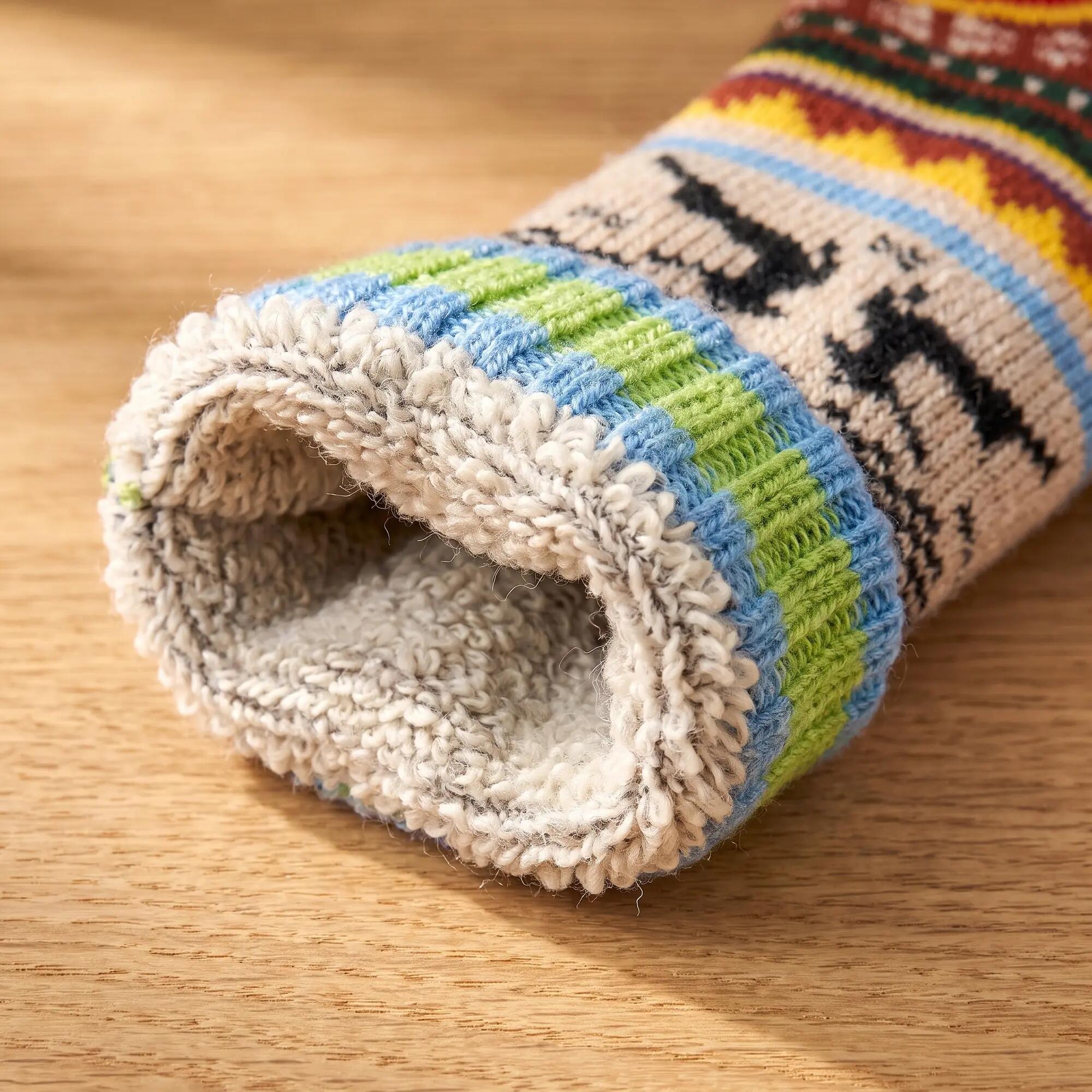 Jungen Mädchen Wintersocken Kinder Wollsocken Norweger zum Rodeln innen Plüsch 3/7
