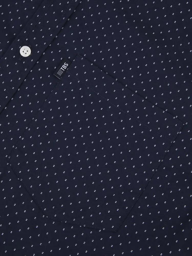 Camisa de hombre TBS WALIDCHE de lunares azul marino 5/5