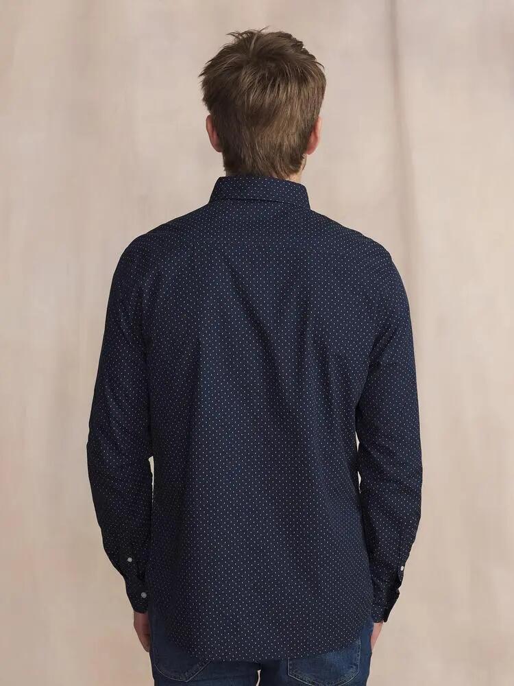 Camisa de hombre TBS WALIDCHE de lunares azul marino 2/5