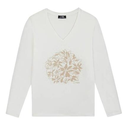 T-Shirt Manches Longues Blanc Femme TBS LUGDOTEE