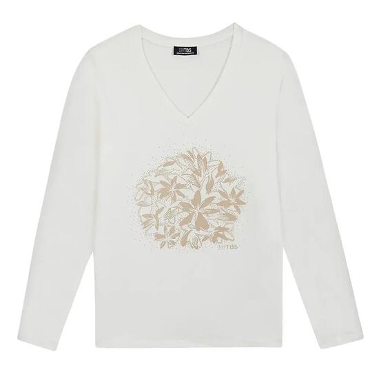 T-Shirt Manches Longues Blanc Femme TBS LUGDOTEE