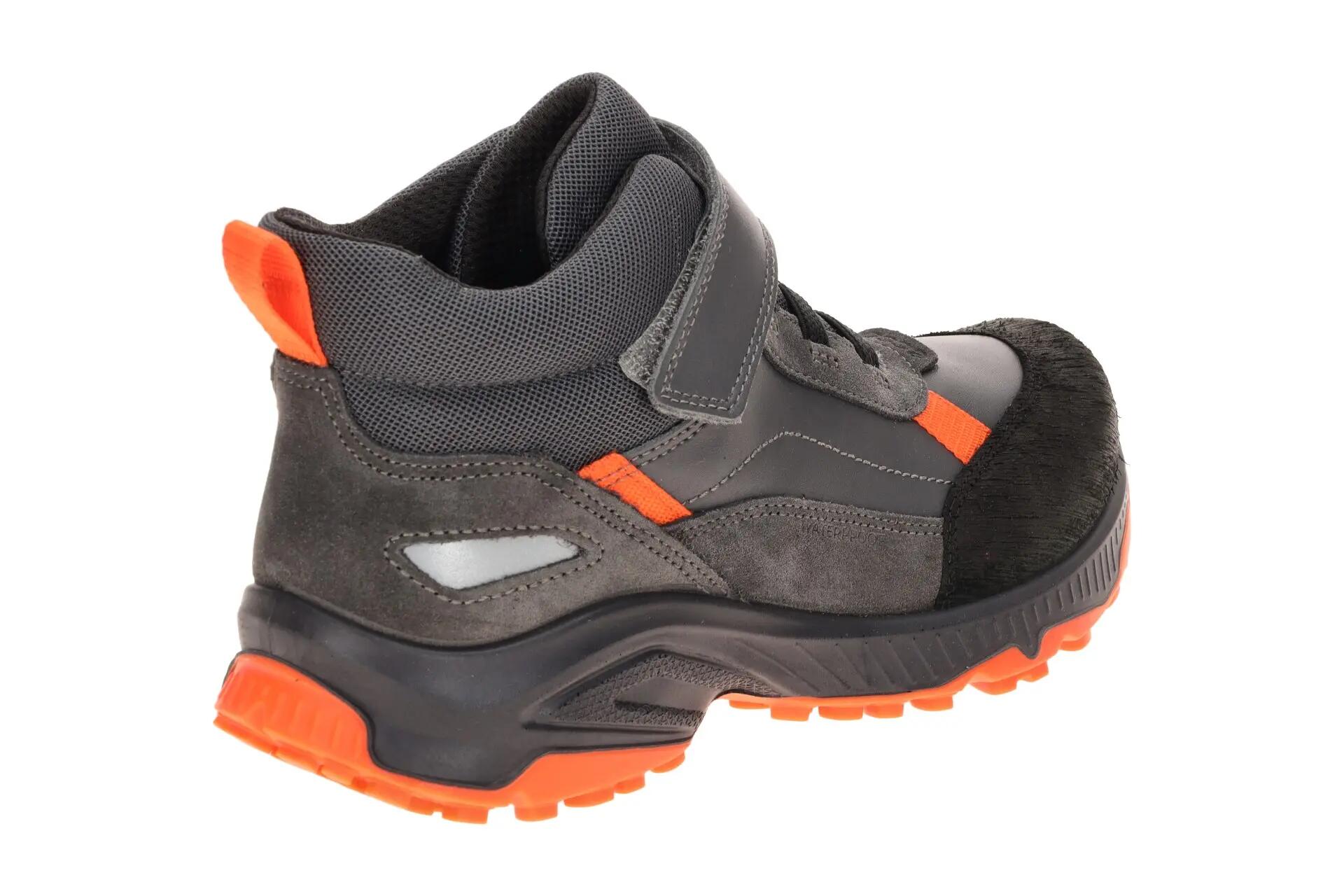Ecco Receptor Teen Schuhe Mid Cut grau orange Waterproof 724753 4/7