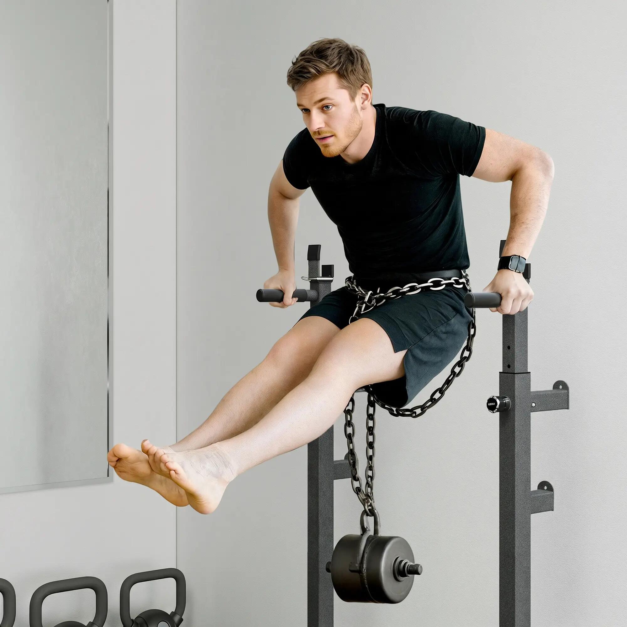 Soporte Barras Pesas SPORTNOW Altura Ajustable Carga 150 kg Rack Musculación 5/7