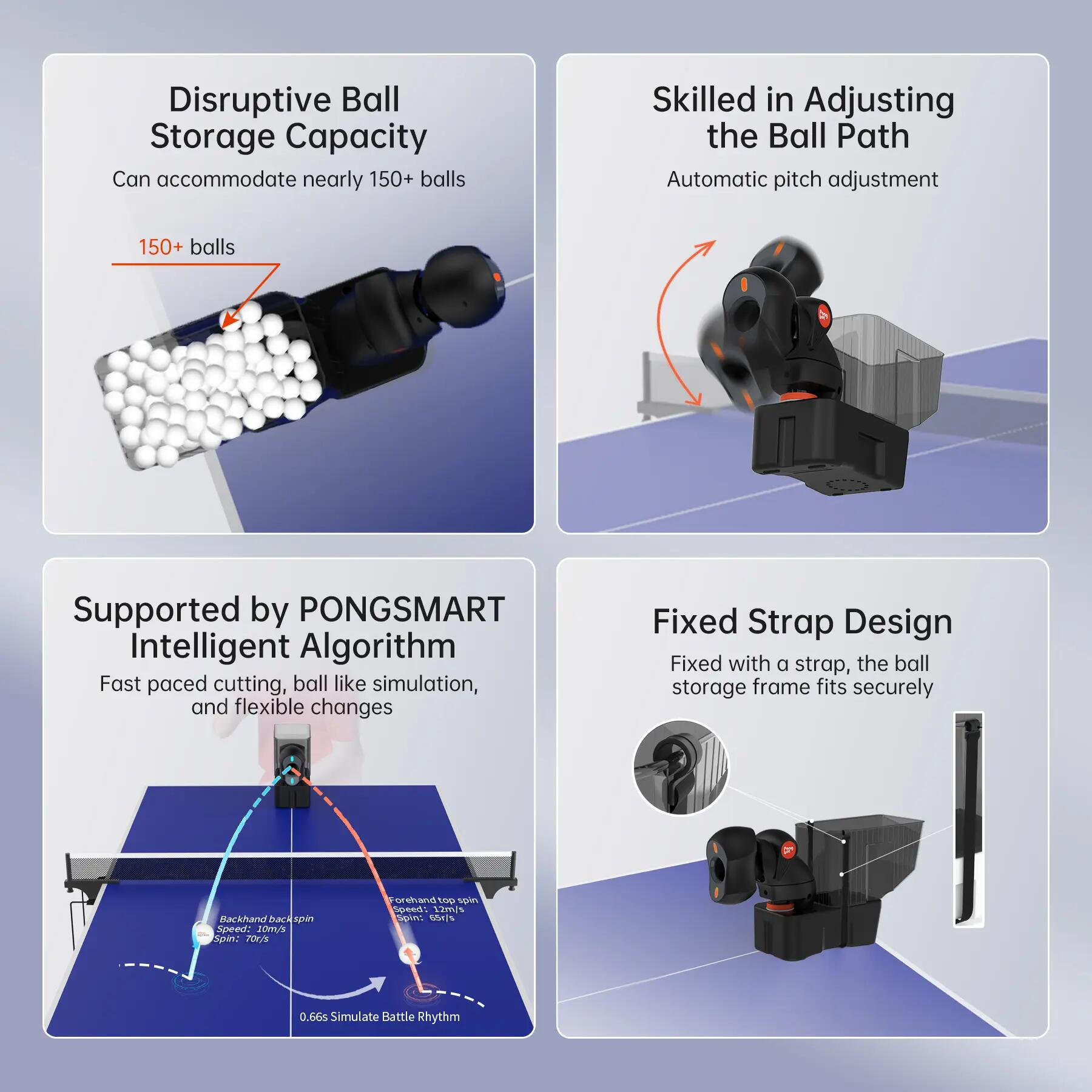PONGBOT Nova S Pro – intelligenter tragbarer Tischtennis-Roboter 5/10