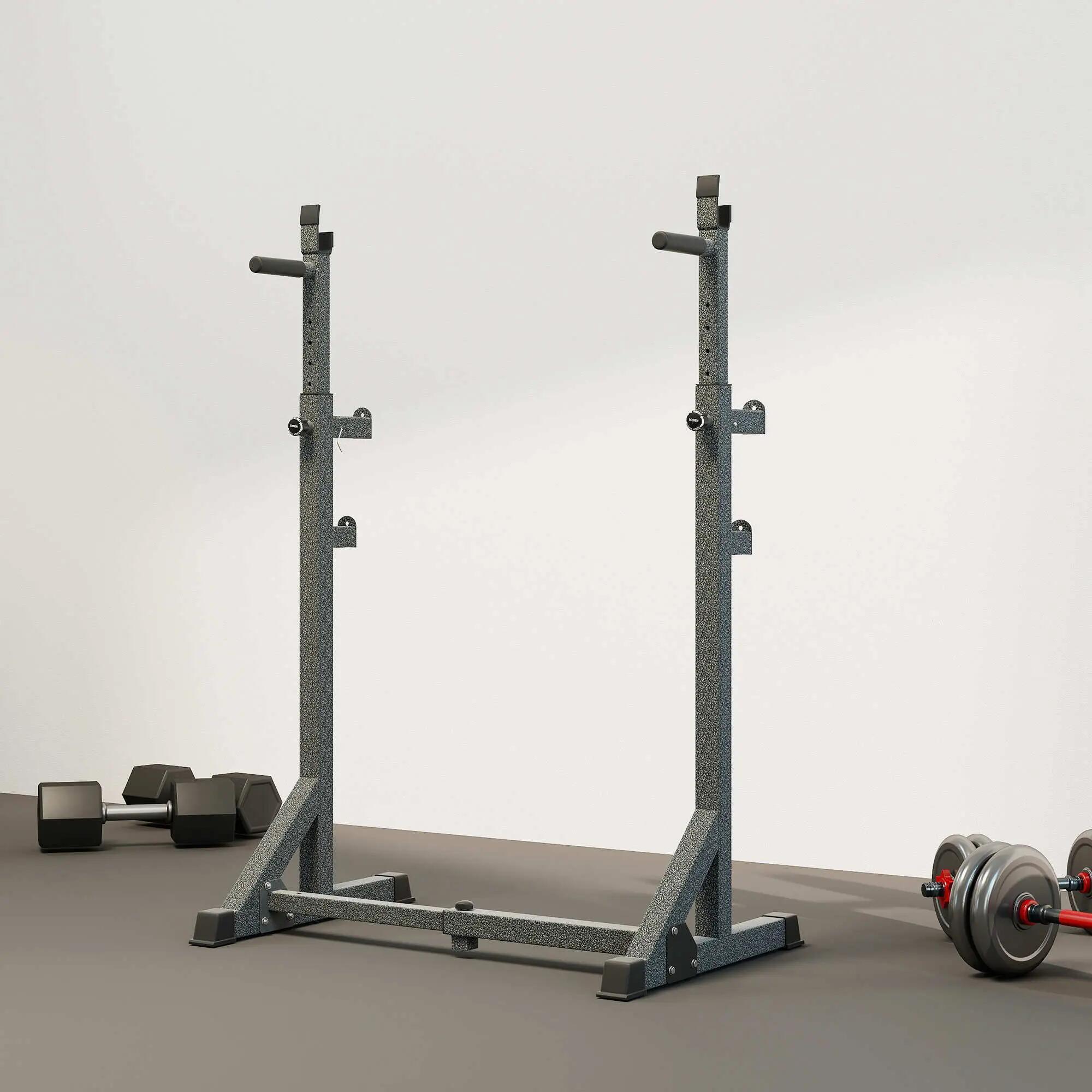 Soporte Barras Pesas SPORTNOW Altura Ajustable Carga 150 kg Rack Musculación 2/7