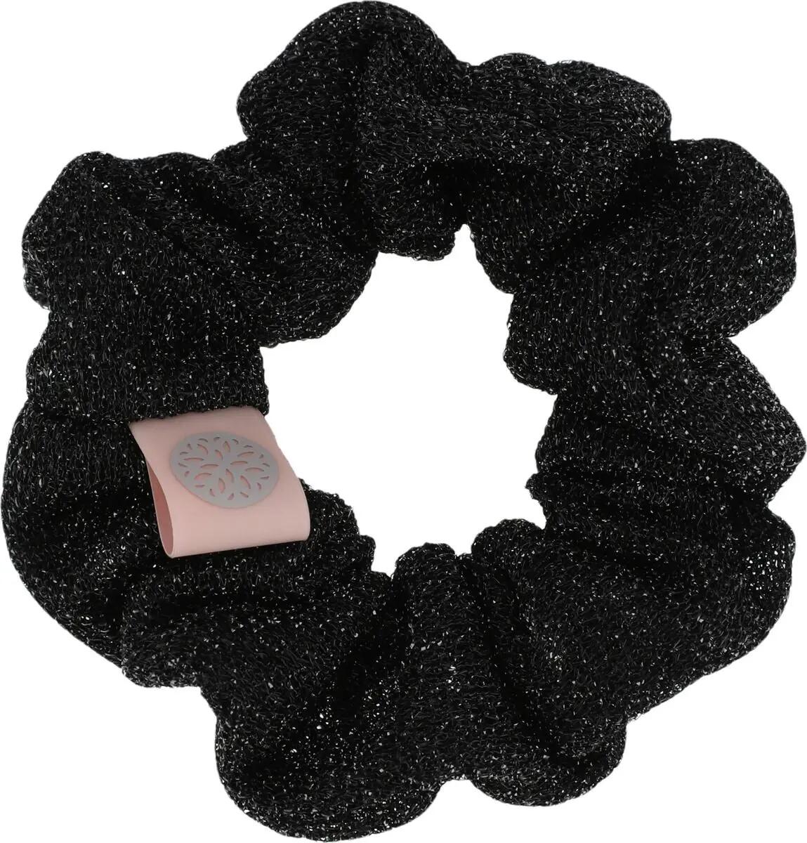 athlecia Rabia Glitter Scrunchie – Acessório preto com brilho – 1001 Black 2/4