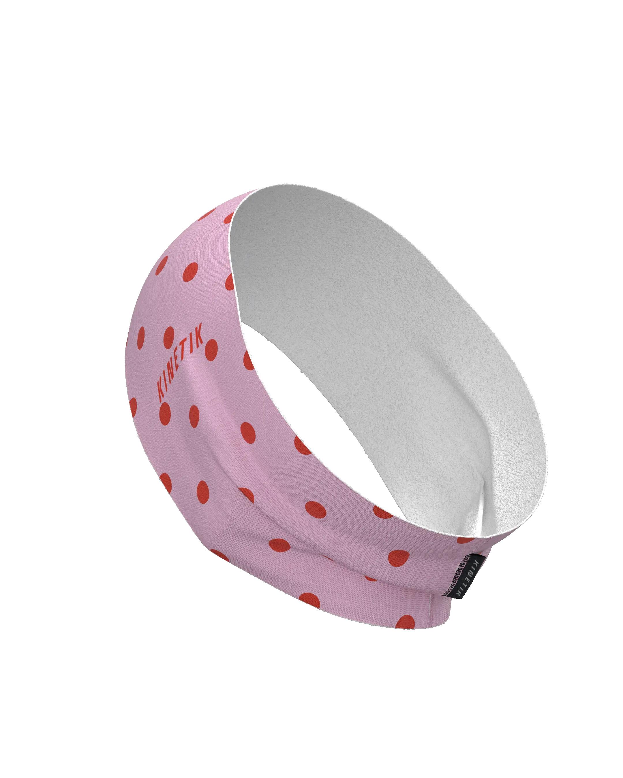 HEADBAND RETRO DOTY CORAL ROSE 4/7