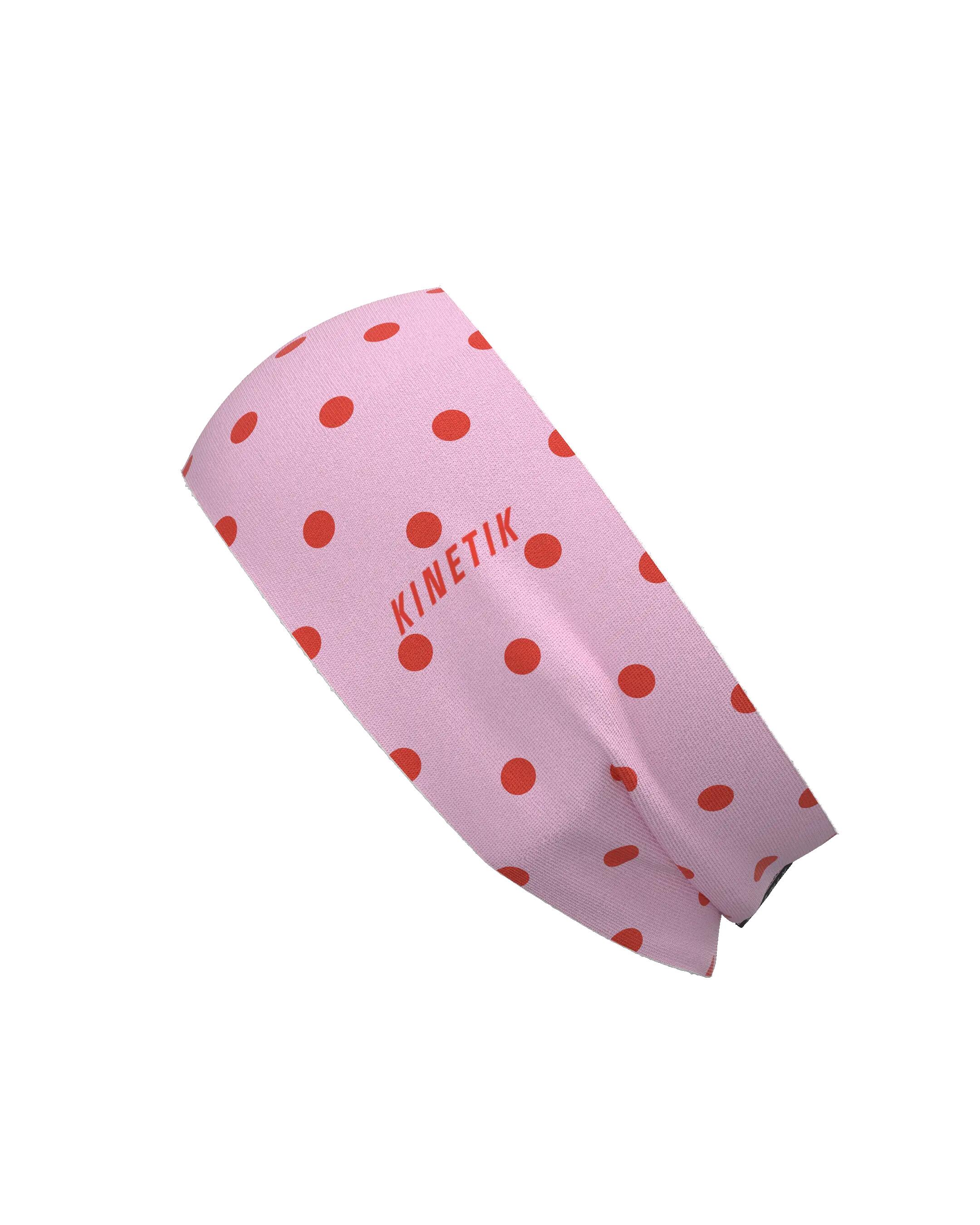HEADBAND RETRO DOTY CORAL ROSE 3/7